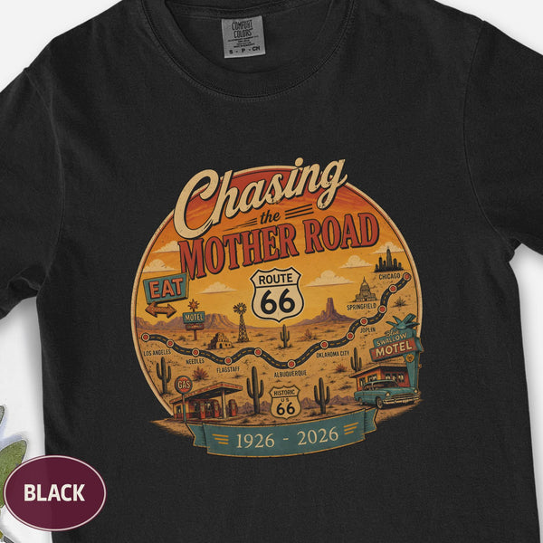 Route 66 Tee, 100th Anniversary Road Trip Gift, Vintage Traveler Comfort Colors Shirt