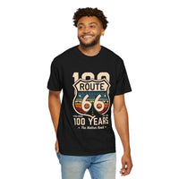 Route 66 100 Years T-Shirt | Vintage Highway Shield Tee