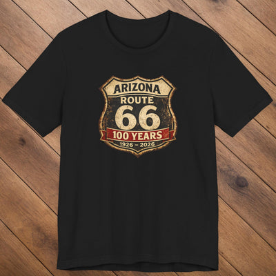 Vintage Arizona Route 66 100 Years TShirt Retro Highway Shield 1926-2026