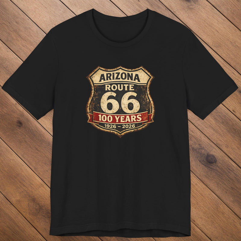 Vintage Arizona Route 66 100 Years TShirt Retro Highway Shield 1926-2026