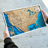 Route 66 Map Wall Art USA Road Trip Map