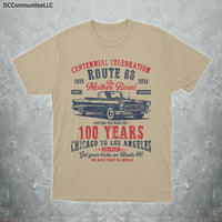 Summer Trips Route 66 Couple Celebration T-Shirt, Vintage Classic Car Road Trip Apparel