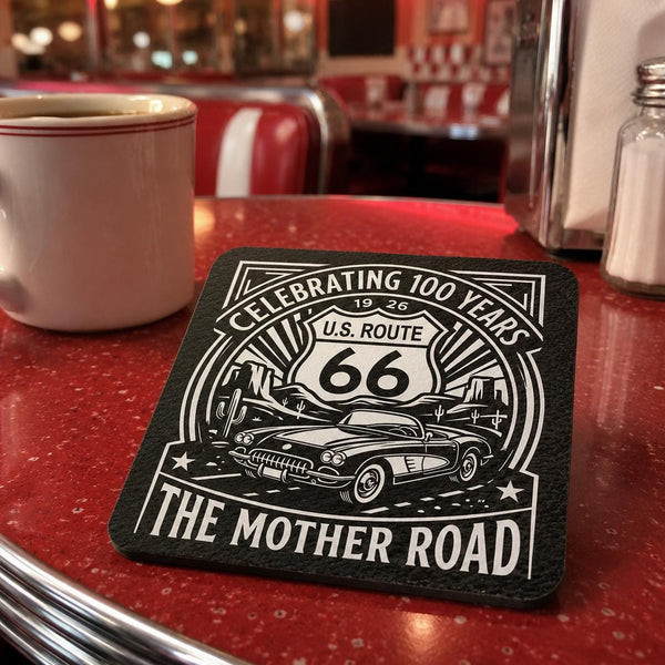 Route 66 Wall Art, Vintage Mother Road Decor, Retro Classic Car Garage Sign, Man Cave Gift for Dad