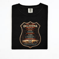 Route 66 Oklahoma Towns Shirt | 100 Year Anniversary Comfort Colors Tee | Vintage Mother Road Graphic T-Shirt | Retro Americana Travel Shirt