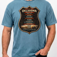 Route 66 Oklahoma Towns Shirt | 100 Year Anniversary Comfort Colors Tee | Vintage Mother Road Graphic T-Shirt | Retro Americana Travel Shirt