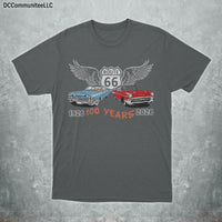 Route 66 Centennial T-Shirt, Retro Classic Cars, American Highway Road Trip Tee