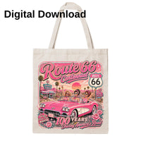 Route 66 Centennial T-Shirt PNG, 4 files, Girls Road Trip Design (Digital Download)