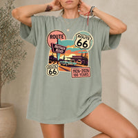 Route 66 100 Years Centennial T-Shirt Retro Highway Anniversary Road Trip Tee