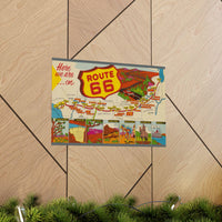 Route 66: The Mother Roads Vintage Adventure Map - Fine Art Poster