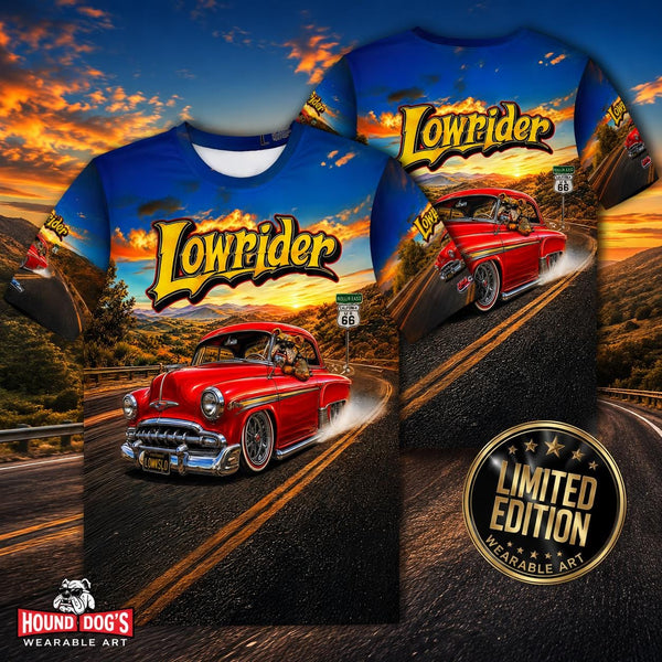Chevy Bomb Lowrider Shirt Route 66 Wearable Art Tee Classic 50s Chevy Car Shirt Low Slow Cruiser Gift for Car Lovers