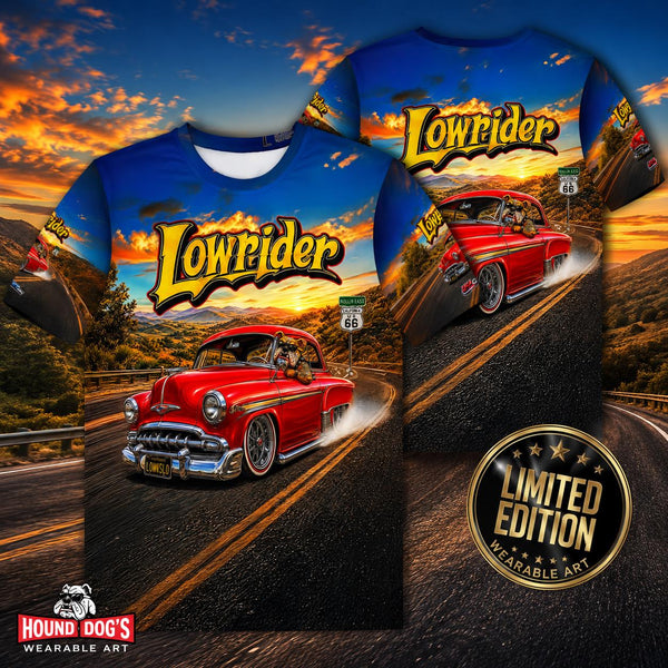 Chevy Bomb Lowrider Shirt Route 66 Wearable Art Tee Classic 50s Chevy Car Shirt Low Slow Cruiser Gift for Car Lovers