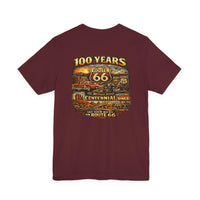 Route 66 Centennial 100 Years back design T-Shirt | Vintage Roadtrip Tee