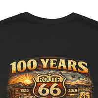 Route 66 Centennial 100 Years back design T-Shirt | Vintage Roadtrip Tee