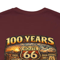 Route 66 Centennial 100 Years back design T-Shirt | Vintage Roadtrip Tee