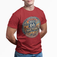 Route 66 Centennial 100 years Unisex Jersey Short Sleeve Tee-Road Trip, The Mother Road, Desert Highway, Traveler Gift, Americana, Nostalgic