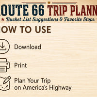 Route 66 Trip Planner Digital Download | Bucket List Printable for All 8 States | Road Trip Gift