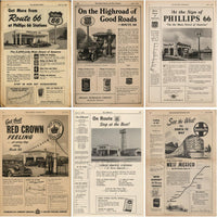 Vintage Route 66 Poster Archive Collection, Retro Americana Travel Ads, Motel Diner Gas Station Ephemera Set