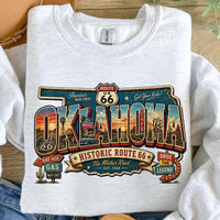 Retro Route 66 Oklahoma PNG, Vintage Mother Road Sublimation Design, Classic Car Digital Download, Route 66 T-shirt Graphic, State Png