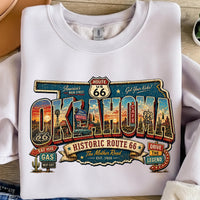 Retro Route 66 Oklahoma PNG, Vintage Mother Road Sublimation Design, Classic Car Digital Download, Route 66 T-shirt Graphic, State Png