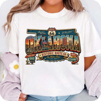 Retro Route 66 Oklahoma PNG, Vintage Mother Road Sublimation Design, Classic Car Digital Download, Route 66 T-shirt Graphic, State Png