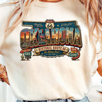 Retro Route 66 Oklahoma PNG, Vintage Mother Road Sublimation Design, Classic Car Digital Download, Route 66 T-shirt Graphic, State Png