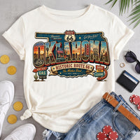 Retro Route 66 Oklahoma PNG, Vintage Mother Road Sublimation Design, Classic Car Digital Download, Route 66 T-shirt Graphic, State Png