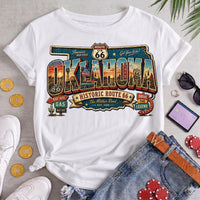Retro Route 66 Oklahoma PNG, Vintage Mother Road Sublimation Design, Classic Car Digital Download, Route 66 T-shirt Graphic, State Png