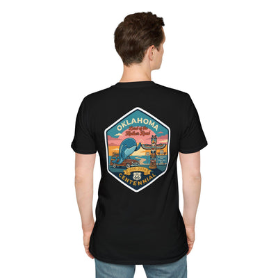 Oklahoma Route 66 Centennial Shirt, Blue Whale Graphic Tee, Retro Mother Road Souvenir