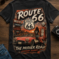 Route 66 Mother Road Graphic Tee, Vintage Desert Americana Travel Shirt (Digital Download)