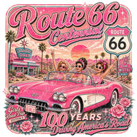 Route 66 Centennial T-Shirt PNG, 4 files, Girls Road Trip Design (Digital Download)