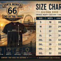 Route 66 Santa Monica Shirt | End of the Trail Tee | Vintage Beach Sunset Graphic | Road Trip Travel Shirt | California Gift | Unisex Tee