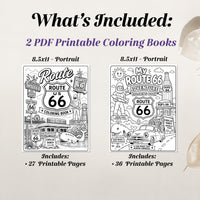 2026-27 Academic Planner | Route 66 Theme, Printable Calendar | Printable Coloring Sheets (Digital Download)
