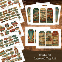 Route 66 Junk Journal Digital Kit 25 Pages, Vintage Road Trip Ephemera, Printable Americana Scrapbook Elements, vacation, mixed media