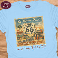 Custom Route 66 Family Road Trip Tee, Vacation Souvenir Gift, Vintage Matching Group Shirt
