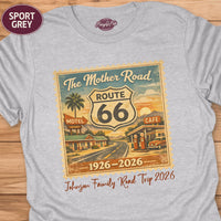 Custom Route 66 Family Road Trip Tee, Vacation Souvenir Gift, Vintage Matching Group Shirt