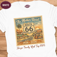 Custom Route 66 Family Road Trip Tee, Vacation Souvenir Gift, Vintage Matching Group Shirt