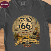 Route 66 100th Anniversary Tee, Vintage Travel Gift, Road Trip Comfort Colors Shirt