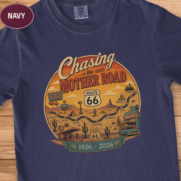 Route 66 Tee, 100th Anniversary Road Trip Gift, Vintage Traveler Comfort Colors Shirt