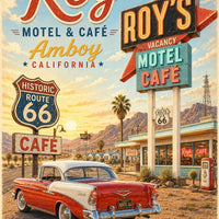 Roy's Motel Amboy California Retro Travel Poster, Historic Route 66 Wall Art (Digital Download)