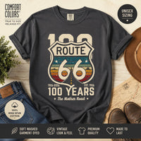 Route 66 100 Years T-Shirt | Vintage Highway Shield Tee