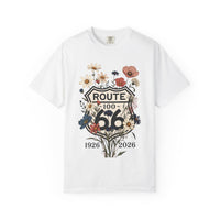 Route 66 100 Years Shirt Floral Route 66 Tee Vintage Highway 66 Shirt Centennial Road Trip Gift Wildflower Graphic Tee Dark Aesthetic