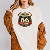 Vintage Arizona Route 66 100 Years TShirt Retro Highway Shield 1926-2026