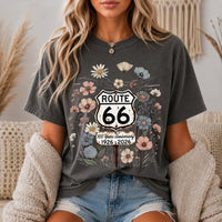 Route 66 100 Years Shirt Centennial Anniversary Tee Floral Route 66 Shirt Vintage Highway 66 Graphic Tee Road Trip Gift