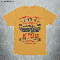 Summer Trips Route 66 Couple Celebration T-Shirt, Vintage Classic Car Road Trip Apparel
