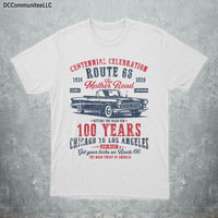 Summer Trips Route 66 Couple Celebration T-Shirt, Vintage Classic Car Road Trip Apparel