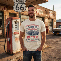 Summer Trips Route 66 Couple Celebration T-Shirt, Vintage Classic Car Road Trip Apparel