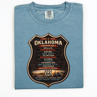 Route 66 Oklahoma Towns Shirt | 100 Year Anniversary Comfort Colors Tee | Vintage Mother Road Graphic T-Shirt | Retro Americana Travel Shirt
