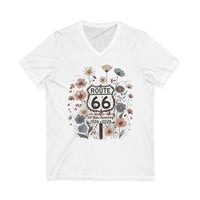 Route 66 Floral V Neck Shirt 100 Years Anniversary Tee Vintage Route 66 Wildflower Shirt Road Trip Gift 1926 2026 Tee