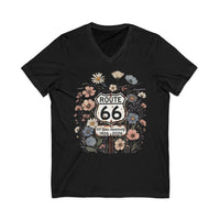 Route 66 Floral V Neck Shirt 100 Years Anniversary Tee Vintage Route 66 Wildflower Shirt Road Trip Gift 1926 2026 Tee