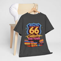 Route 66 Celebration Tee | 100 Years vintage highway sign, diner scene